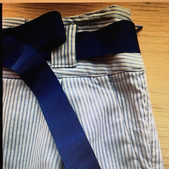 SOLD Anthropolo edme & esylite “Sound Mooring”seersucker stripe blue white skirt - Picture 6 of 7